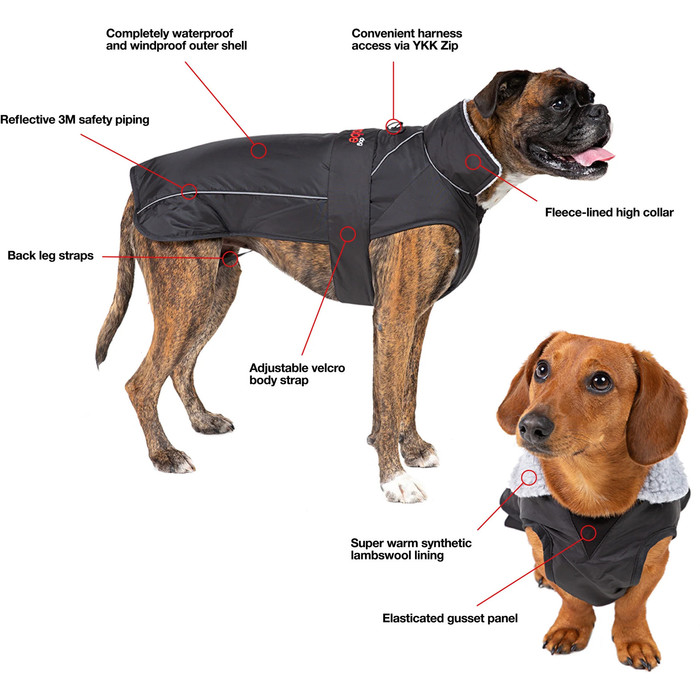 2024 Dryrobe Dog Coat V3 DRV3 - Black / Red